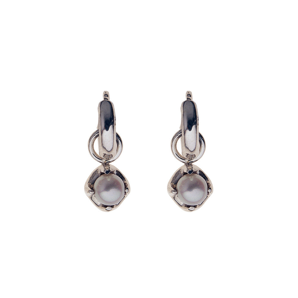 Luscious Drops with White Fresh Water Pearls in White Gold