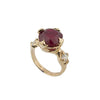 Edwardian Majesty Ring with Madagascan Ruby and Diamonds in 9ct Ina Gold