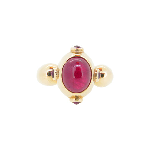 Love Ring with Rubies in 9ct Ina Gold