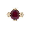 Edwardian Majesty Ring with Madagascan Ruby and Diamonds in 9ct Ina Gold
