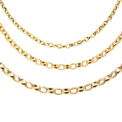 Small Oval Belcher Chain 50cm in 9ct