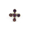 Gemstone Cross in with Facetted Garnets in 9ct Ina Gold